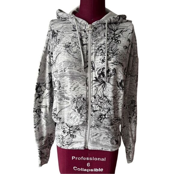 ATHLETA Balance Eden Floral Zipped Jacket Hoodie Sweatshirt S Gray - Picture 4 of 15